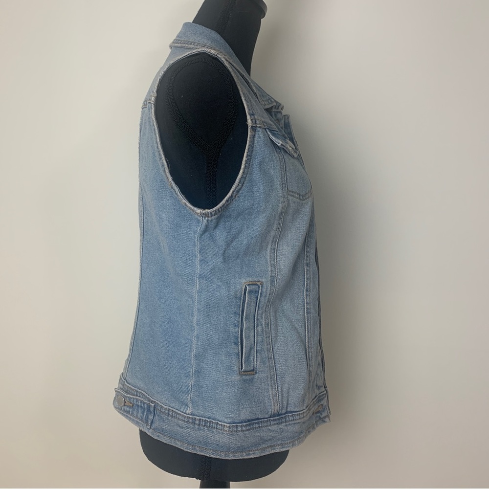Universal Thread Button Denim Vest S - image 3